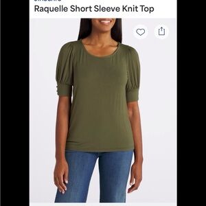 Staccato Olive Green Short Sleeve Top size medium